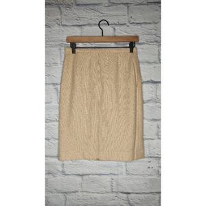 Escada Women's Straight Skirt Beige Knee Length Zipper Lined Slovenia Sz Medium